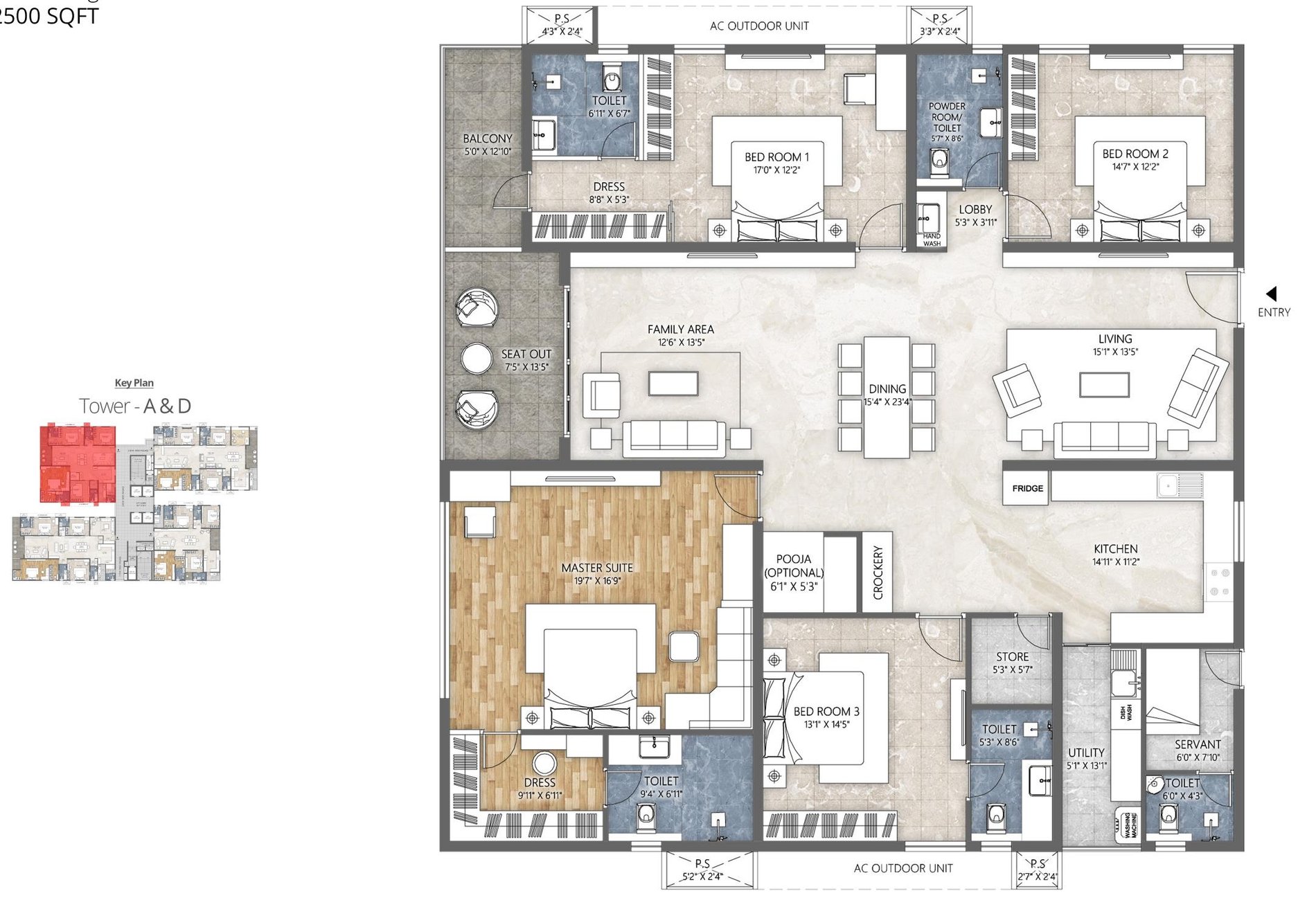 Tower A & B Type 2 4bhk