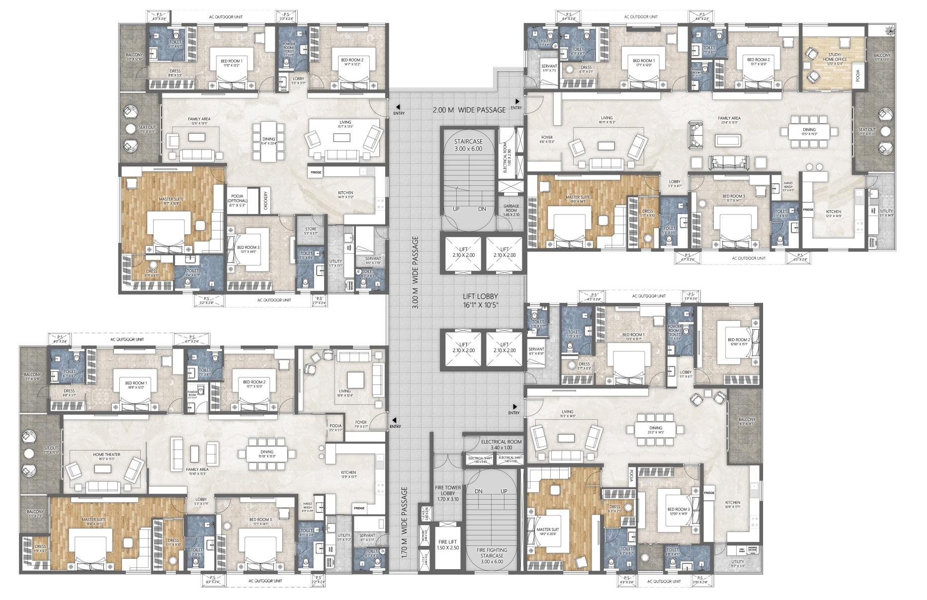 Tower A & B floor plan